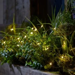 Holiday Decor Shop -Holiday Decor Shop 100 Warm White Outdoor Micro Fairy Lights Greenery Plant Box Illuminated
