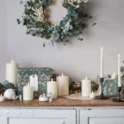 40cm Eucalyptus Wreath With White Berries -Holiday Decor Shop 20 1370 Eucalyptus White Berry Christmas Wreath Truglow LED Candle Assortment Table Indoor 96bb10fe 08b7 424e 8a6e fb41c619830e