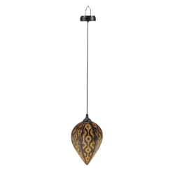 Bronze Teardrop Solar Outdoor Pendant Light -Holiday Decor Shop Capture