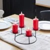 4 TruGlow® Red Slim LED Candles & Table Candle Holder