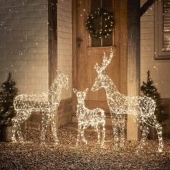 Duchy Dual Colour Micro LED Light Up Reindeer Family
