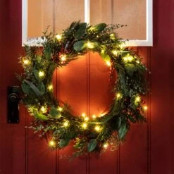 Red Berry Christmas Wreath Micro Light Bundle