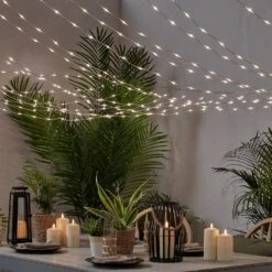 Outdoor Dining Lighting Bundle -Holiday Decor Shop D TABLE2 Outdoor Dining Lighting Bundle Canopy Light Garden Lanterns LED Candles 1