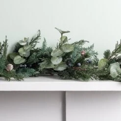 Frosted Berry And Pinecone Garland And Wreath 5 Frosted Berry And Pinecone Garland And Wreath -Holiday Decor Shop D WRGA1901 Berry Pinecone Garland Bundle P3