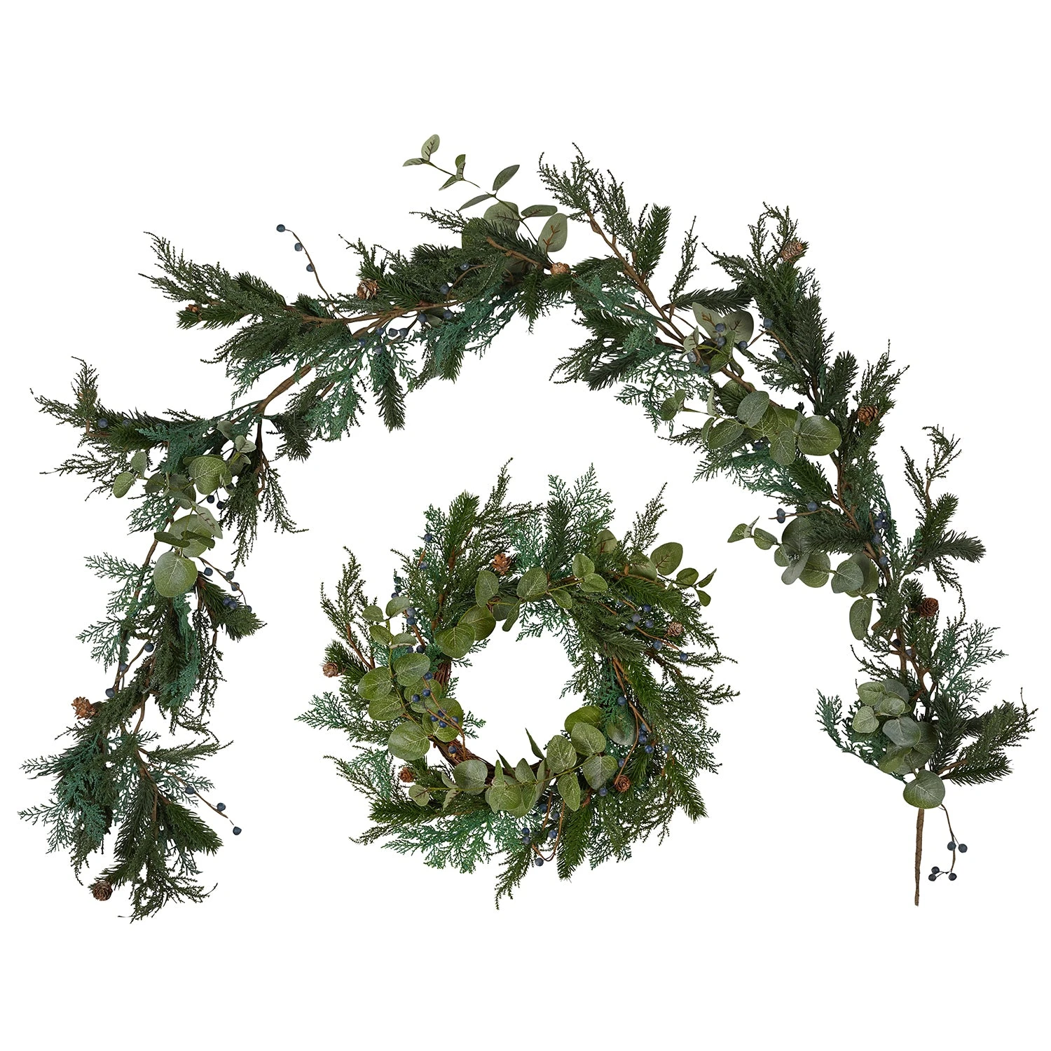Frosted Berry And Pinecone Garland And Wreath 1 Frosted Berry And Pinecone Garland And Wreath