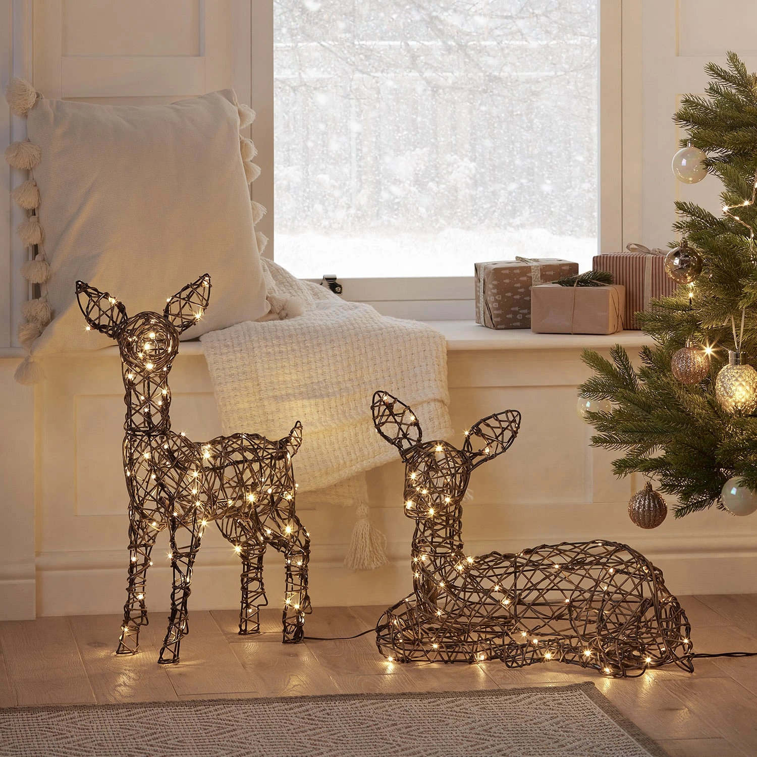 Studley Rattan Fawn Light Up Reindeer Duo 24v 1 Studley Rattan Fawn Light Up Reindeer Duo 24v