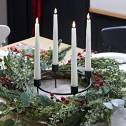 45cm Pine Advent Wreath & TruGlow® Taper Candle Table Decoration