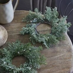 15cm White Berry Candle Ring Duo