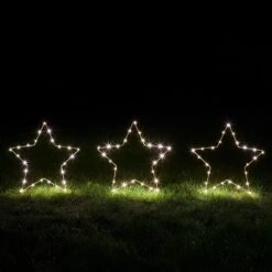 3 Christmas Star Stake Lights
