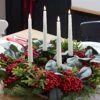 Red Berry Advent Wreath & TruGlow® Taper Candle Table Decoration