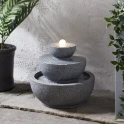 Grey Stacked Garden Water Feature