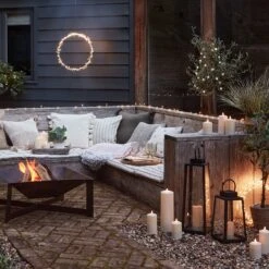 Eliza Trapeze Black Solar Lantern With Ivory Candle -Holiday Decor Shop Firepit Outdoor Living 6 8dc87e3a 0cf3 40c0 8298 09b06e16a990