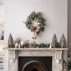 Holiday Decor Shop -Holiday Decor Shop GA1902 Mixed Foliage Christmas Garland Mantelpiece P3