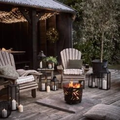 Eliza Trapeze Black Solar Lantern With Ivory Candle -Holiday Decor Shop Garden Decking Lighting Garden Lanterns Outdoor Candles 1 911b8eda 1724 4740 915d d92f15f70341