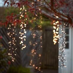 6 Warm White Cascading Outdoor Cluster Lights