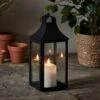 34cm Albury Black Garden Lantern With White TruGlow® Candle