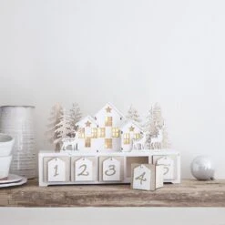 Nordic House Wooden Advent Calendar 9 Nordic House Wooden Advent Calendar -Holiday Decor Shop LL22075 Nordic House Wooden Advent Calendar Box