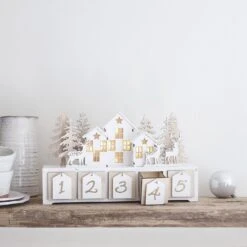 Nordic House Wooden Advent Calendar 7 Nordic House Wooden Advent Calendar -Holiday Decor Shop LL22075 Nordic House Wooden Advent Calendar Number 4