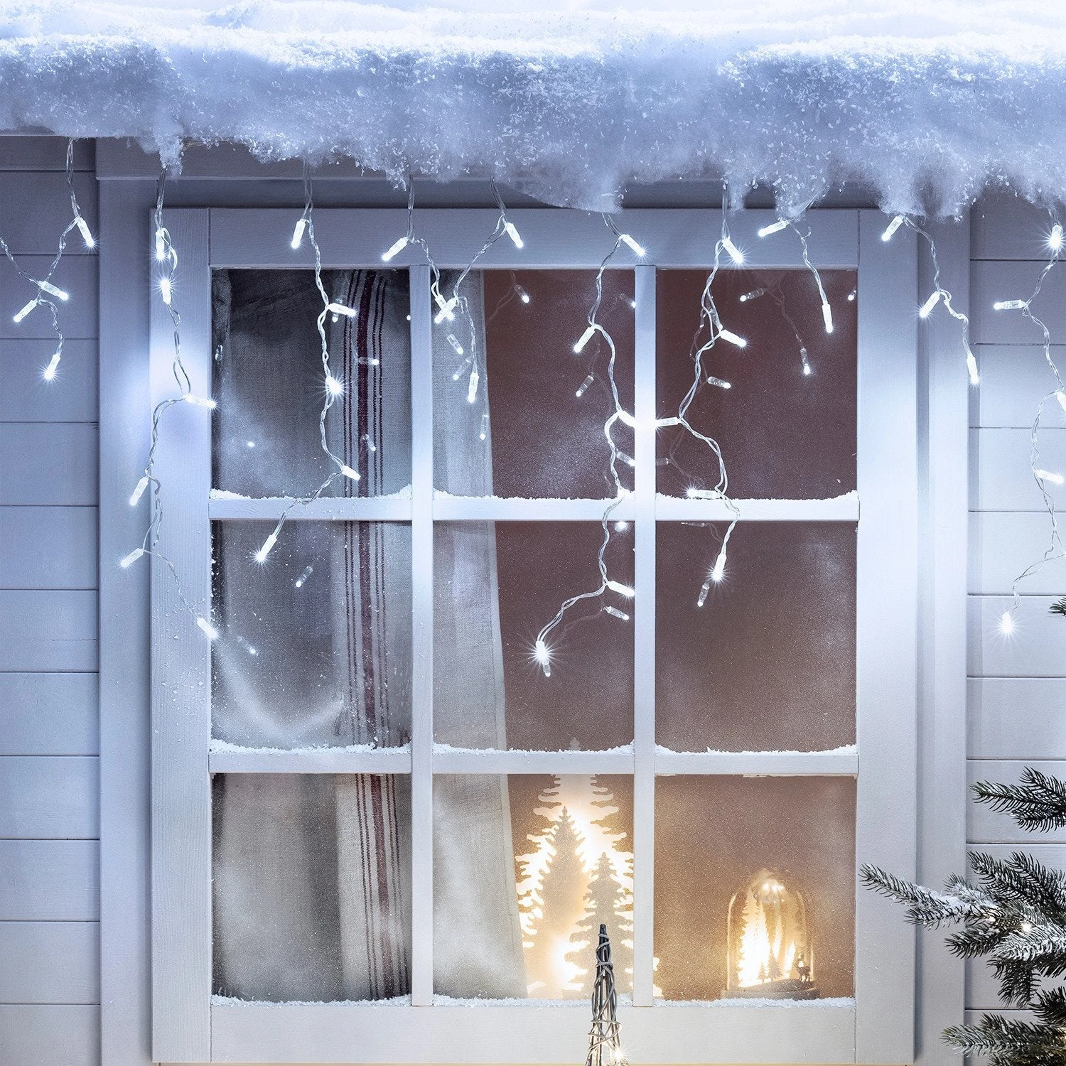 Core Connect 20m 640 White Connectable Icicle Lights Clear Cable 1 Core Connect 20m 640 White Connectable Icicle Lights Clear Cable