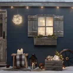 Warm White Starburst Christmas Light 5 Warm White Starburst Christmas Light -Holiday Decor Shop PL21045 Christmas Cabin Lantern LED Candles Fairy Lights Starburst Light Illuminated