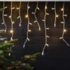 Pro Connect 10m 500 Warm White Sparkling Connectable Icicle Lights White Cable