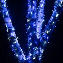 Holiday Decor Shop -Holiday Decor Shop PR50BWB Blue and White Christmas Lights String Outdoor Tree Close