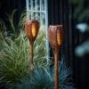 Set Of 2 Living Flame Solar Tiki Torches