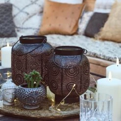 Fes Moroccan Solar Lantern Duo -Holiday Decor Shop SL20008 moroccan pattern lantern duo solar outdoor table p3 3e18f307 36ed 4e0b 81a1 9f7e71f1b5c7