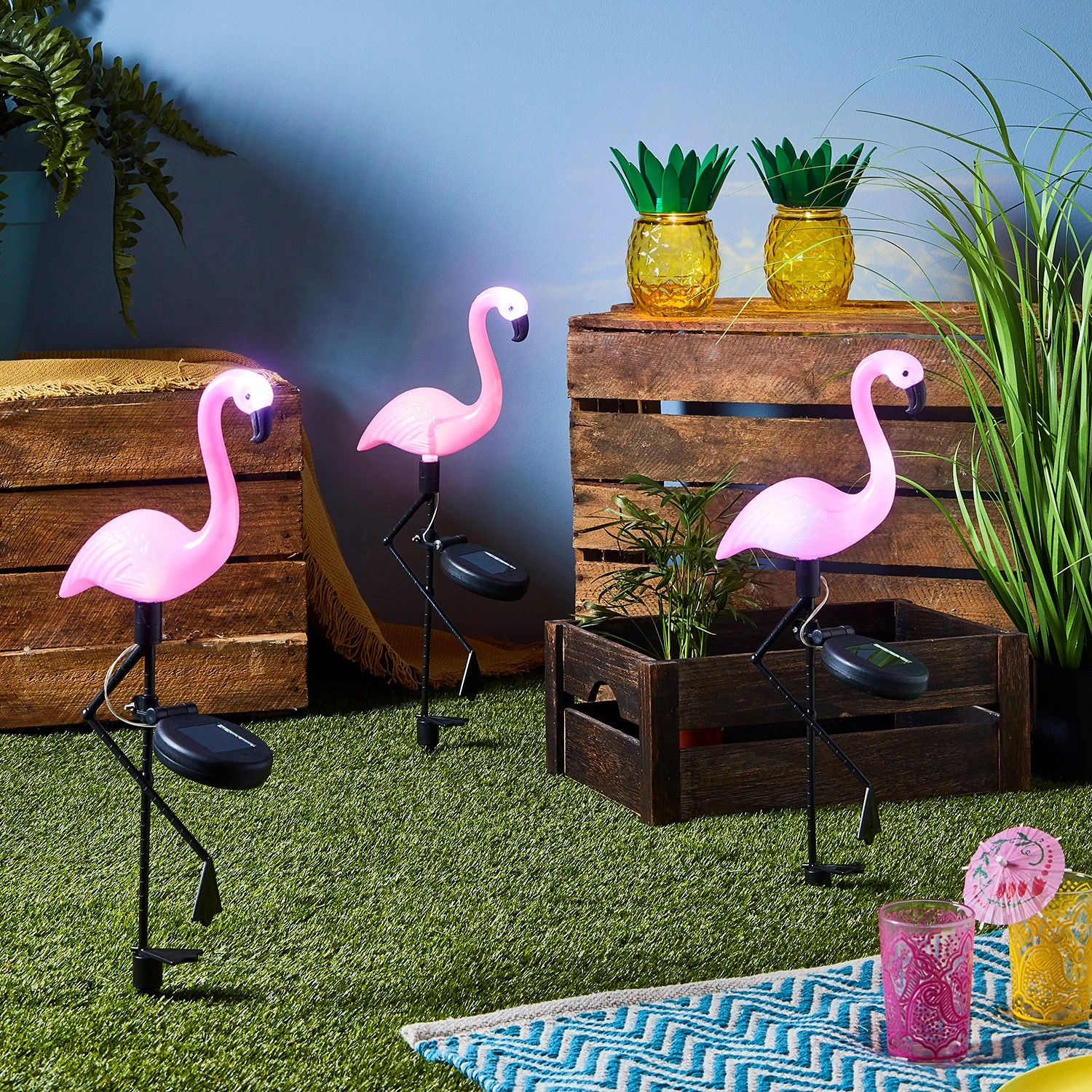 3 Flamingo Solar Stake Lights 4 3 Flamingo Solar Stake Lights - Image 4