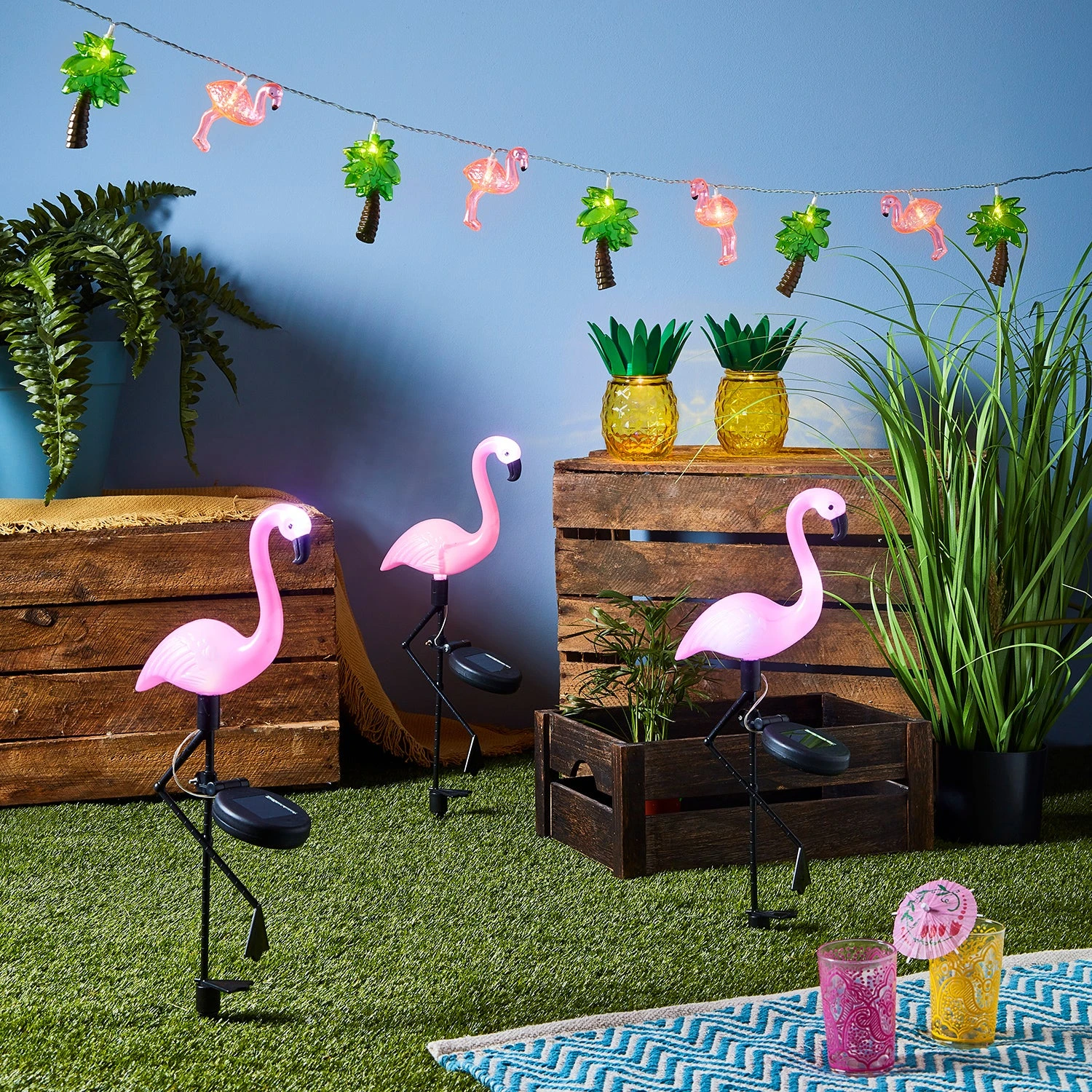 3 Flamingo Solar Stake Lights 2 3 Flamingo Solar Stake Lights - Image 2