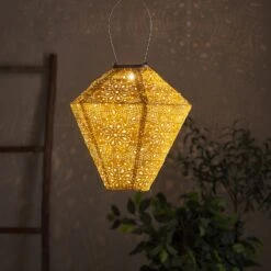 Set Of 5 Tyvek Moroccan Hanging Solar Lanterns -Holiday Decor Shop SL22007 2
