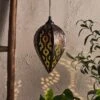 Bronze Teardrop Solar Outdoor Pendant Light