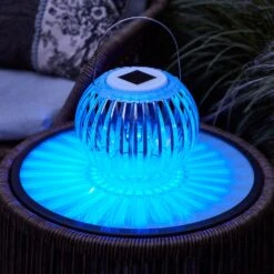 Colour Changing Solar Hanging Lantern -Holiday Decor Shop SL22023 multicoloured hanging table lantern solar outdoor blue