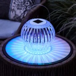 Colour Changing Solar Hanging Lantern -Holiday Decor Shop SL22023 multicoloured hanging table lantern solar outdoor light blue