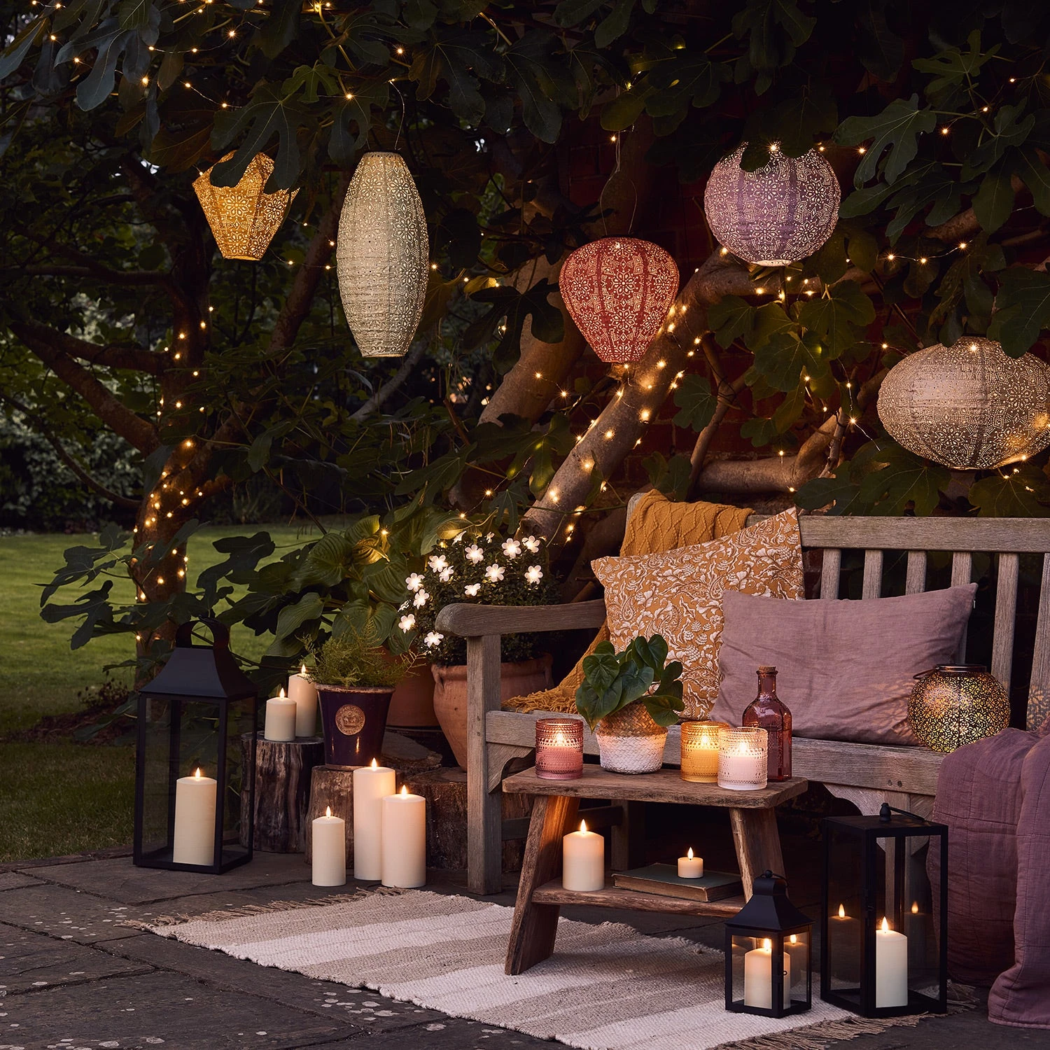 Tyvek Purple Moroccan Hanging Solar Lantern 3 Tyvek Purple Moroccan Hanging Solar Lantern - Image 3