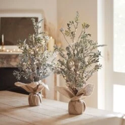 63cm White Berry Mini Christmas Tree Micro Light Duo