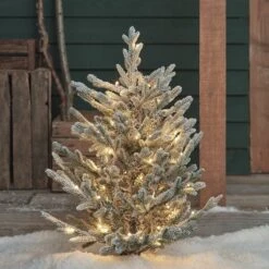 3ft Dual Colour LED Snowy Outdoor Christmas Tree Stake