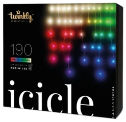 5m 190 LED Twinkly Smart App Controlled Icicle Lights Multi Coloured & White Edition -Holiday Decor Shop TW20008 twinkly app controlled smart Christmas lights special edition icicle lights 1