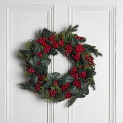 Holiday Decor Shop -Holiday Decor Shop WR2008 01 Red Berry Christmas Wreath Indoor Door 4b5c060d 7758 4c90 9000 2472db1b247c