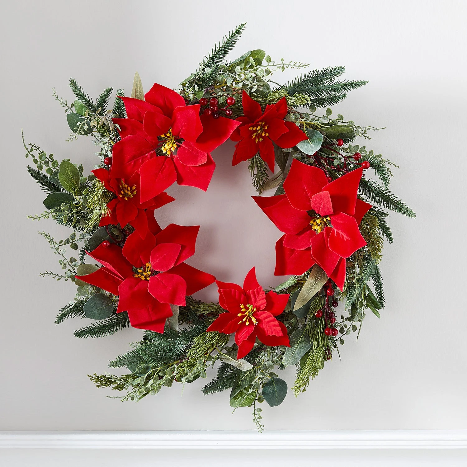 45cm Poinsettia Christmas Wreath 1 45cm Poinsettia Christmas Wreath