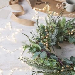 Eucalyptus, Pine & Gold Berry Christmas Wreath And Garland 15 Eucalyptus, Pine & Gold Berry Christmas Wreath And Garland -Holiday Decor Shop WR22022 2 9c11a864 1820 41db a04d 5325c527d7d7
