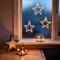 Malmo Battery LED Window Star Lights -Holiday Decor Shop X15 STAR3 YW 3 hanging star fairy light Christmas window lights kitchen P2