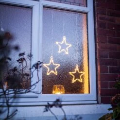 Malmo Battery LED Window Star Lights -Holiday Decor Shop X15 STAR3 YW 3 hanging star fairy light Christmas window lights outside P3