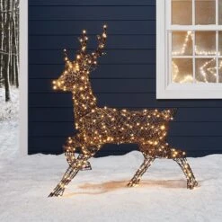 Studley Rattan Stag Light Up Reindeer 24v 7 Studley Rattan Stag Light Up Reindeer 24v -Holiday Decor Shop XX1902 Rattan Stag Doe Fawn Reindeer Christmas Figures Outdoor Cabin