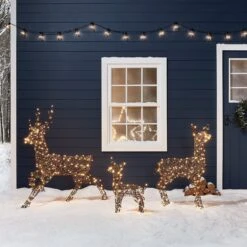 Studley Rattan Stag Light Up Reindeer 24v 9 Studley Rattan Stag Light Up Reindeer 24v -Holiday Decor Shop XX1902 Rattan Stag Doe Fawn Reindeer Christmas Figures Outdoor Cabin Family