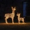 Studley Doe & Fawn Rattan Light Up Reindeer Christmas Figures 24v