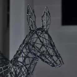 Set Of 3 Regular Harlow Rattan Dual Colour LED Light Up Reindeer Family -Holiday Decor Shop XX2103 Harlow Rattan Doe And Fawn Reindeer Doe Off