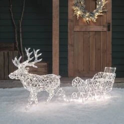Arkendale Dual Colour LED Light Up Reindeer & Sleigh
